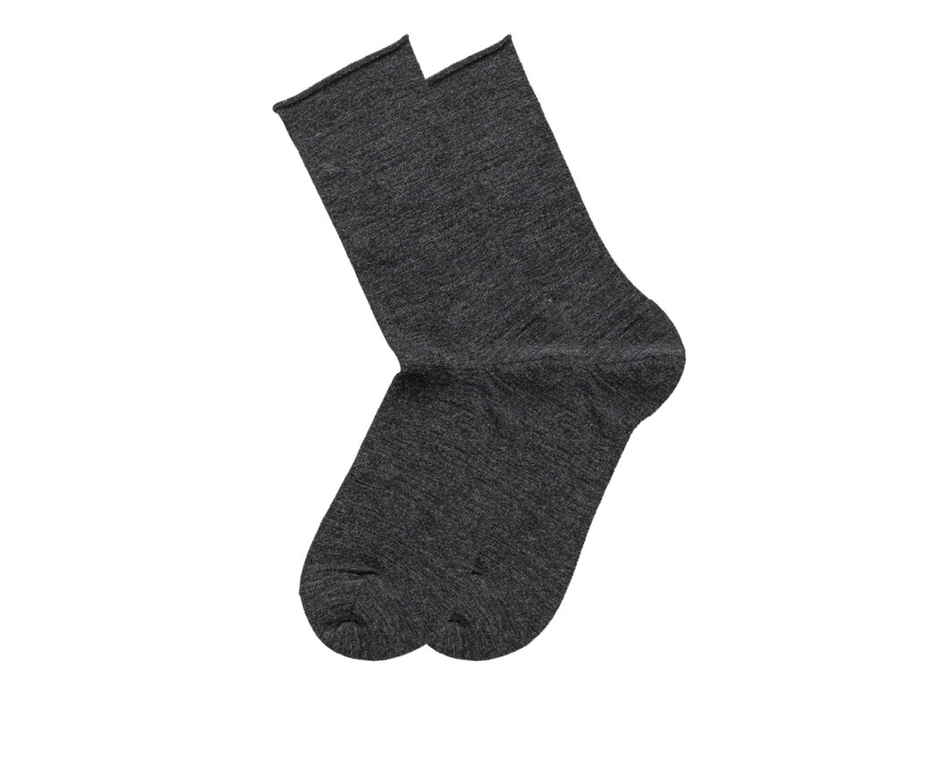 2pk Jorann Wool Sock Roll Top Antracite One Size
