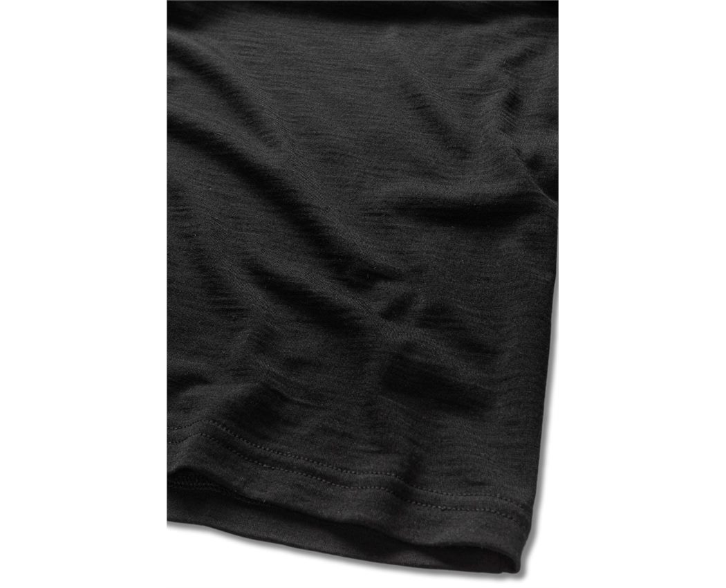 PE Wool Short Sleve Top BLACK LARGE