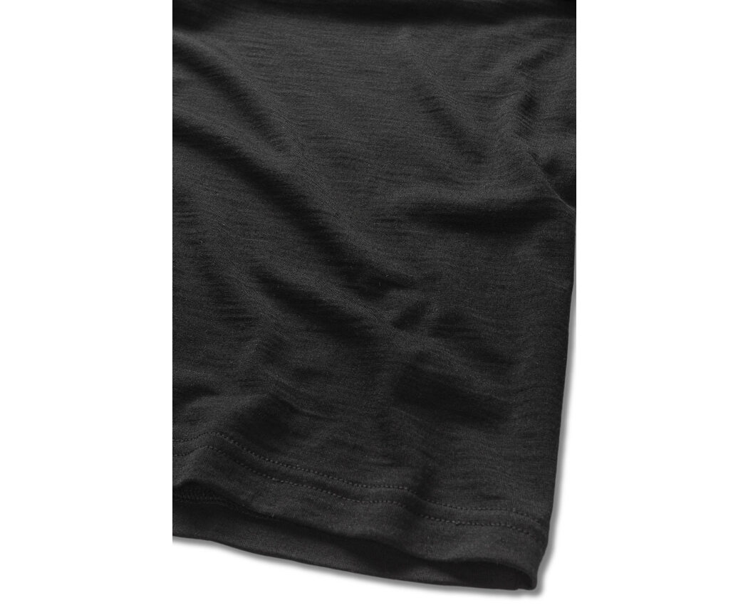 Wool/Tencel Short Sleve Top BLACK LARGE